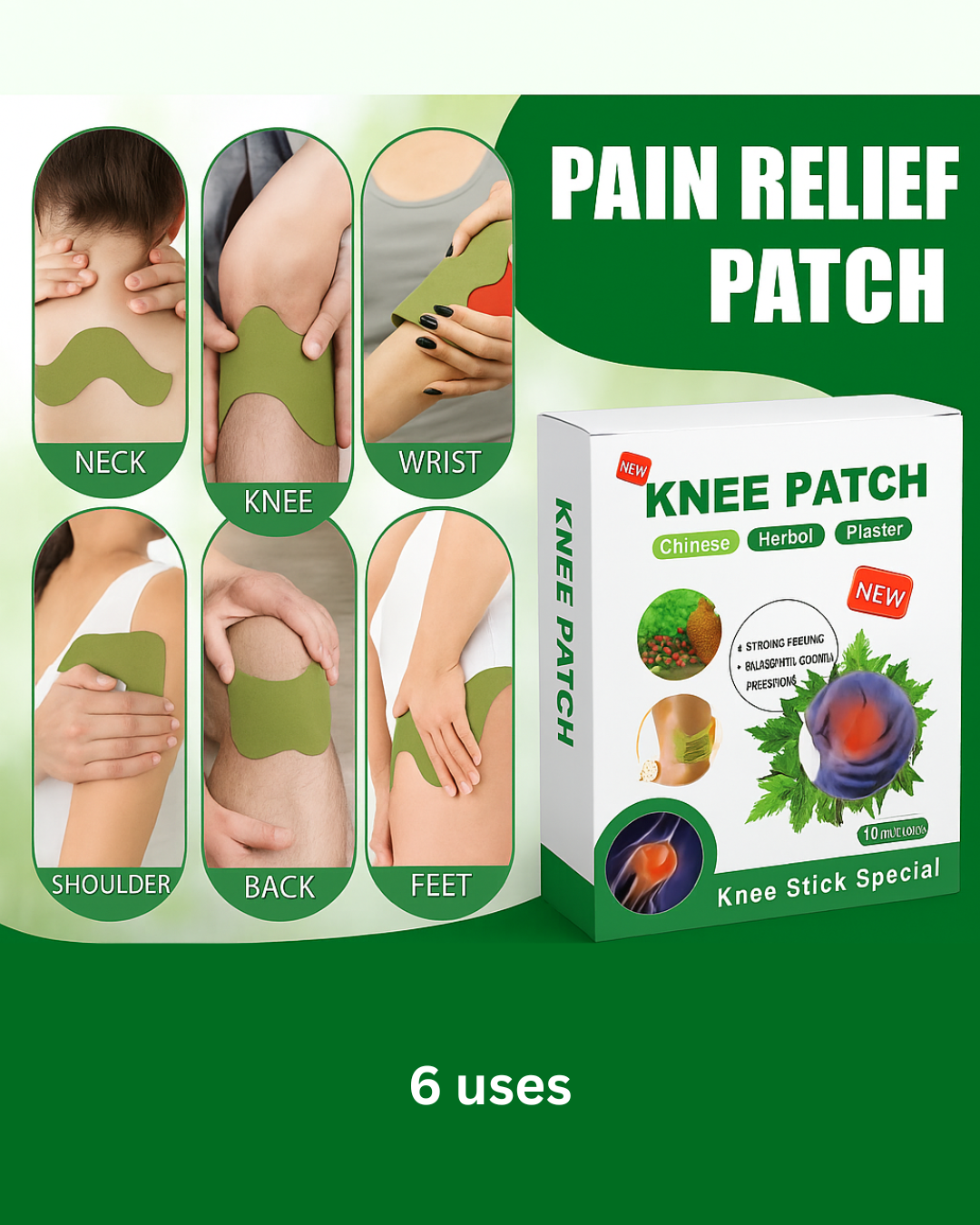 100% Ayurvedic Pain Relief Knee Patches