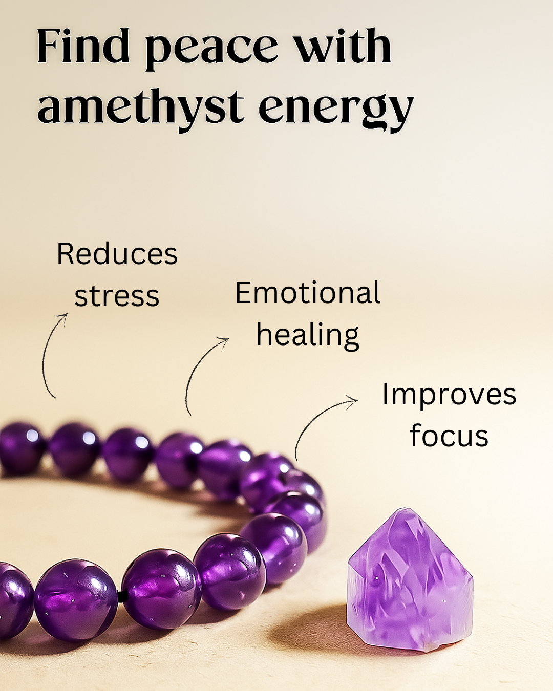Amethyst Healing Bracelet – For Calm, Clarity & Energy Balance